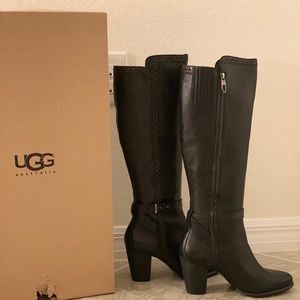 Leather UGG boots with heel